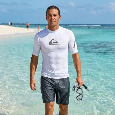 QUIKSILVER Pánské lycrové triko ALL TIME UPF50 krátký rukáv