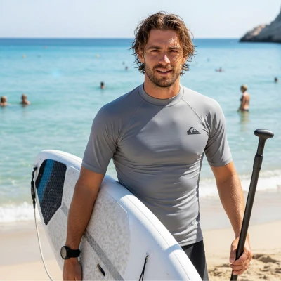 QUIKSILVER Pánské lycrové triko UPF50 krátký rukáv