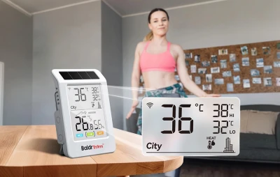 RainPoint BALDRTHERM HCS596WB bílý solární Wi-Fi termohygrometr
