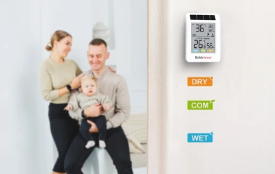 RainPoint BALDRTHERM HCS596WB bílý solární Wi-Fi termohygrometr