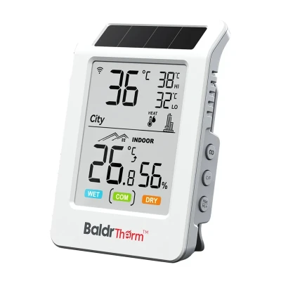 RainPoint BALDRTHERM HCS596WB bílý solární Wi-Fi termohygrometr