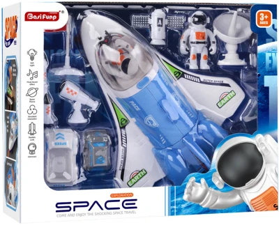 Raketoplán herní set s kosmonautem a doplňky na baterie Světlo Zvuk