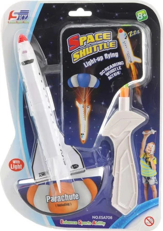 Raketoplán vystřelovací set raketa vesmírná s vystřelovačem na baterie Světlo Zvuk