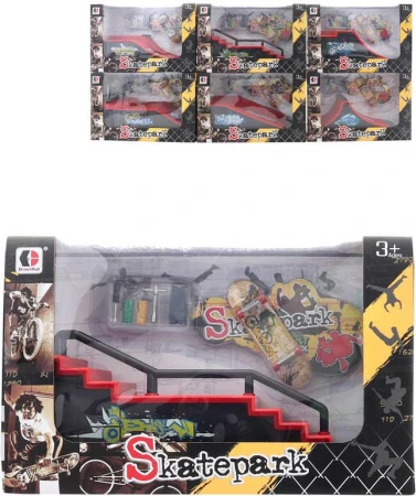 Rampa + prstový skateboard šroubovací set se 2 nástroji a doplňky 6 druhů Rampa + prstový skateboard šroubovací set se 2 nástroji a doplňky 6 druhů