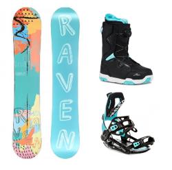 Raven Anna dámský snowboard + Raven Fastec FT360 black/mint dámské vázání + Raven Galla mint MOZ boty