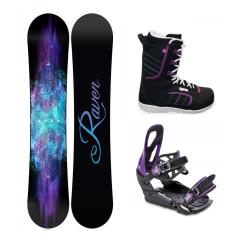 Raven Aura dámsky snowboard + Raven S230 Black/violet viazanie + Raven Diva topánky