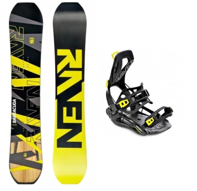 Raven Barracuda Carbon Lime snowboard + Raven FT360 black/lime vázání Raven Barracuda Carbon Lime snowboard + Raven FT360 black/lime vázání