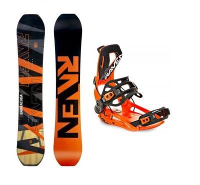 Raven Barracuda Carbon Orange snowboard + Raven RAGE Fastec FT360 orange vázání Raven Barracuda Carbon Orange snowboard + Raven RAGE Fastec FT360 orange vázání