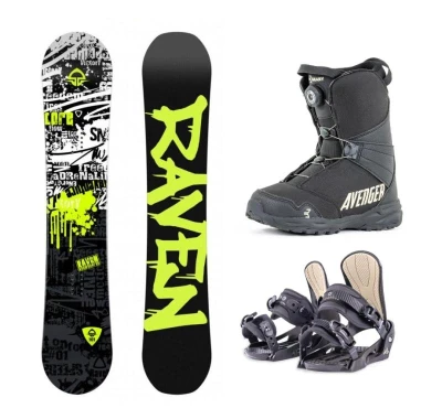 Raven Core Junior mini snowboard + Beany Junior vázání + Beany Avenger BS boty Raven Core Junior mini snowboard + Beany Junior vázání + Beany Avenger BS boty