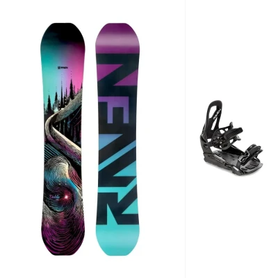 Raven Dahlia Carbon Mint/Pink dámský snowboard + Raven S230 Black vázání