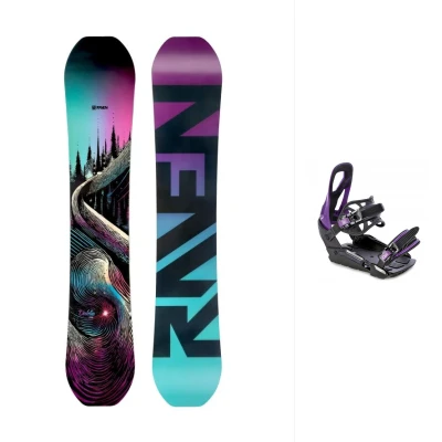 Raven Dahlia Carbon Mint/Pink dámský snowboard + Raven S230 Black/violet vázání