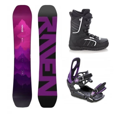 Raven Destiny snowboard + Raven S230 Black/violet vázání + Raven Target obuv Raven Destiny snowboard + Raven S230 Black/violet vázání + Raven Target obuv