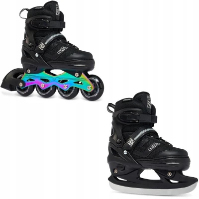 Raven Drill Black/Neo Chrome 2v1 dětské brusle POUZE EU 30-33, pánský (hokejový) (VÝPRODEJ)