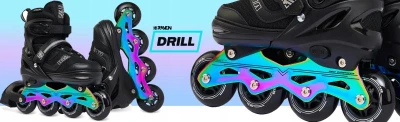 Raven Drill Black/Neo Chrome 2v1 dětské brusle