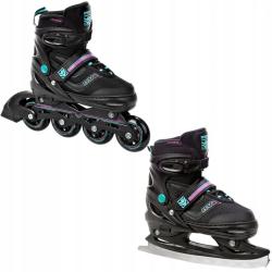 Raven Drill mint/pink dětské brusle 2v1 POUZE EU 38-41, dámský (se zoubky) (VÝPRODEJ)