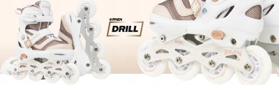 Raven Drill White/Coffee ABEC7 kolečkové brusle