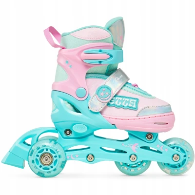 Raven Etta Mint/Pink 3v1 dětské kolečkové brusle