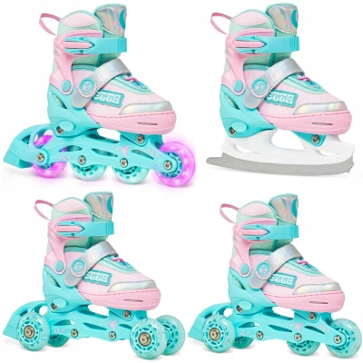 Raven Etta Mint/Pink 4v1 dětské kolečkové brusle