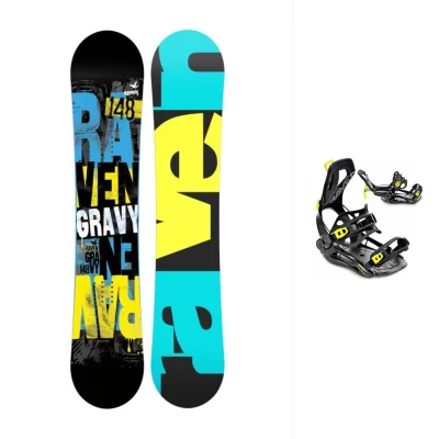 Raven Gravy junior mini dětský snowboard + Raven FT360 black/lime vázání