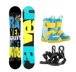 Raven Gravy junior mini snowboard + Beany Kido vázání + Beany Joker boty