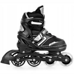 Raven Helixi BLACK/GREY detské kolieskové korčule 2v1 - svietiace kolieska LEN EU 34-37, dámske (so zúbkami) (VÝPREDAJ)