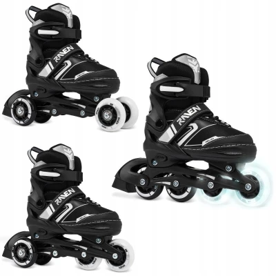 Raven Helixi Black/Grey 3v1 dětské kolečkové brusle - LED kolečka