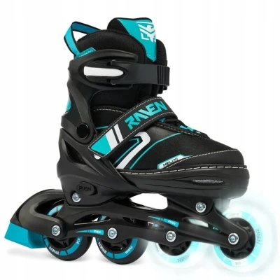 Raven Helixi Black/Mint 3v1 dětské kolečkové brusle - Led kolečka POUZE EU 30-33 (VÝPRODEJ)