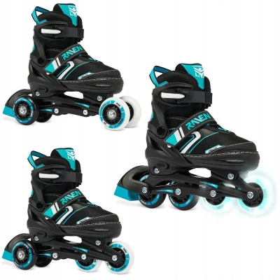 Raven Helixi Black/Mint 3v1 dětské kolečkové brusle - Led kolečka