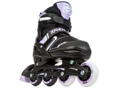 Raven Helixi Black/Violet dětské kolečkové brusle 2v1 - svítící kola LED POUZE EU 34-37, dámský (se zoubky) (VÝPRODEJ)