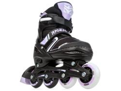 Raven Helixi Black/Violet dětské kolečkové brusle 2v1 - svítící kola LED POUZE EU 38-42, dámský (se zoubky) (VÝPRODEJ)