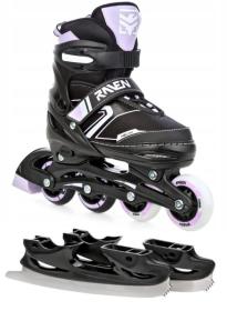 Raven Helixi Black/Violet detské kolieskové korčule 2v1 - svietiace kolieska LED IBA EU 38-42, pánske (hokejové) (VÝPREDAJ) Raven Helixi Black/Violet detské kolieskové korčule 2v1 - svietiace kolieska LED IBA EU 38-42, pánske (hokejové) (VÝPREDAJ)