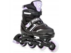 Raven Helixi Black/Violet dětské kolečkové brusle 2v1 - svítící kola LED POUZE EU 38-42, pánský (hokejový) (VÝPRODEJ)