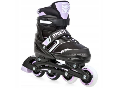 Raven Helixi Black/Violet dětské kolečkové brusle 2v1 - svítící kola LED