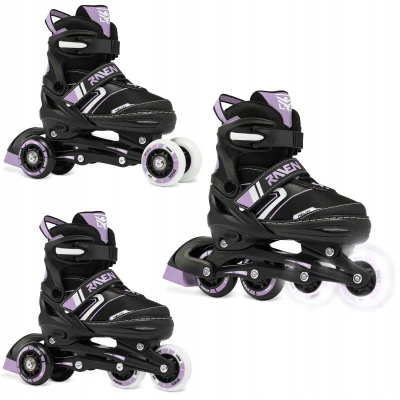 Raven Helixi Black/Violet 3v1 dětské kolečkové brusle - Led kolečka