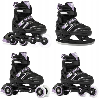 Raven Helixi Black/Violet 4v1 dětské kolečkové brusle - Led kolečka Raven Helixi Black/Violet 4v1 dětské kolečkové brusle - Led kolečka