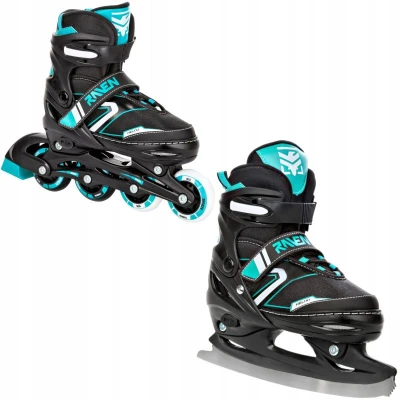 Raven Helixi LED black/mint dětské kolečkové brusle 2v1 - svítící kola