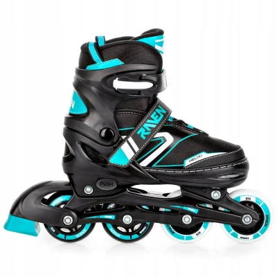 Raven Helixi LED black/mint detské kolieskové korčule 4v1 - svietiace koleso