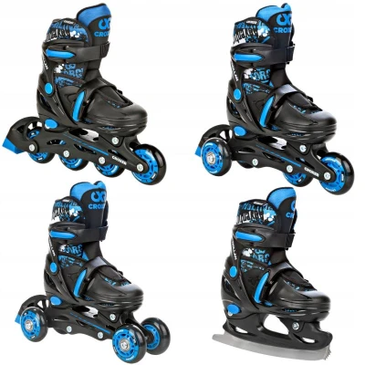 Croxer Nollan 4v1 modré dětské brusle - svítící kolo LED Croxer Nollan 4v1 modré dětské brusle - svítící kolo LED
