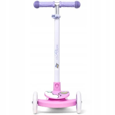 Raven Laviana Unicorn s LED koly lila/pink dětská tříkolová koloběžka