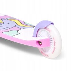 Raven Laviana Unicorn s LED koly lila/pink dětská tříkolová koloběžka