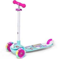 Raven Laviana Unicorn s LED koly mint/pink dětská tříkolová koloběžka