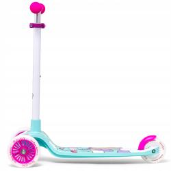 Raven Laviana Unicorn s LED koly mint/pink dětská tříkolová koloběžka