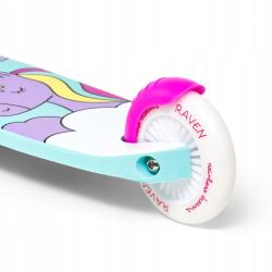 Raven Laviana Unicorn s LED koly mint/pink dětská tříkolová koloběžka