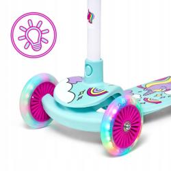Raven Laviana Unicorn s LED koly mint/pink dětská tříkolová koloběžka