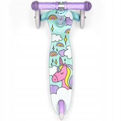 Raven Laviana Unicorn s LED koly violet/mint dětská tříkolová koloběžka