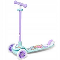 Raven Laviana Unicorn s LED koly violet/mint dětská tříkolová koloběžka