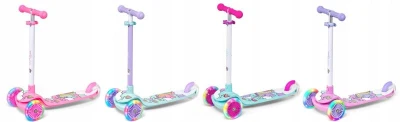 Raven Laviana Unicorn s LED koly violet/mint dětská tříkolová koloběžka