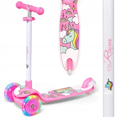 Raven Laviana Unicorn s LED koly white/pink dětská tříkolová koloběžka Raven Laviana Unicorn s LED koly white/pink dětská tříkolová koloběžka