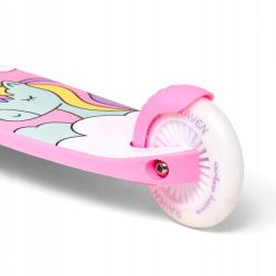 Raven Laviana Unicorn s LED koly white/pink dětská tříkolová koloběžka