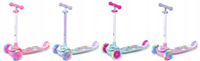Raven Laviana Unicorn s LED koly white/pink dětská tříkolová koloběžka